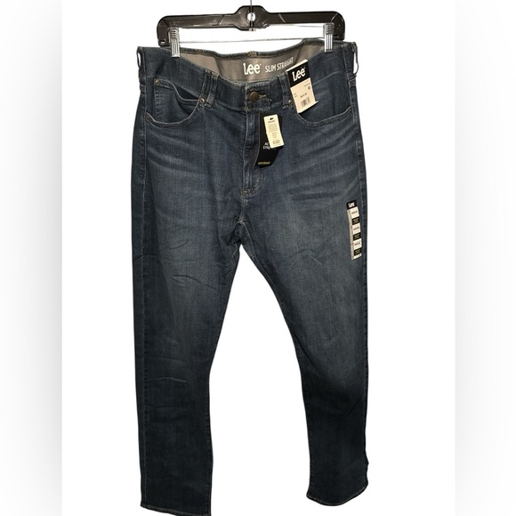 NEW! Lee Men's Active Stretch Slim Fit Straight Denim Jeans Mid-rise - Picture 3 of 11